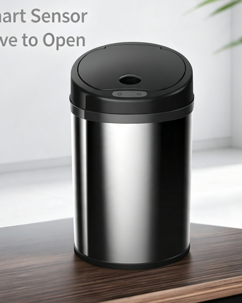 Smart Sensor Trash Can with Wave-to-Open Lid | Stainless Steel
