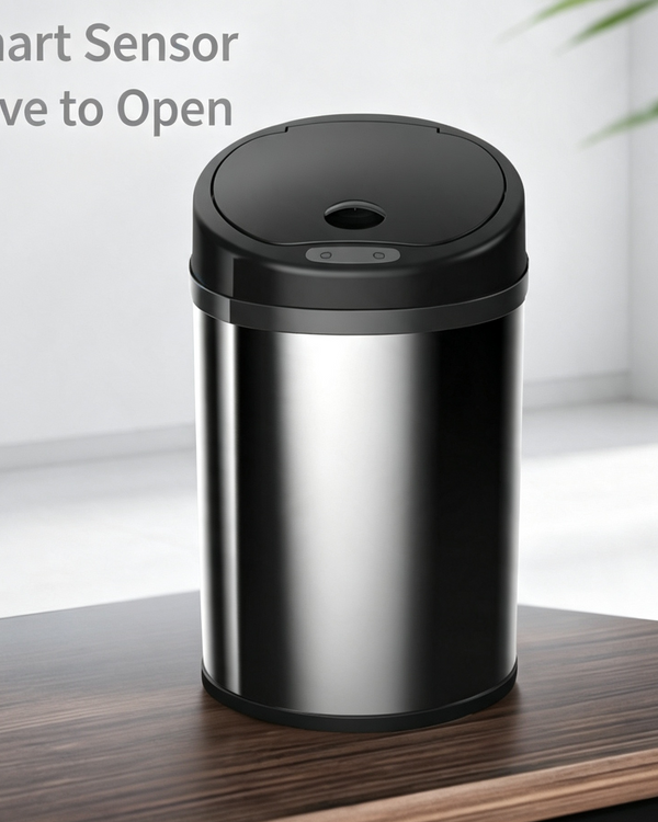Smart Sensor Trash Can with Wave-to-Open Lid | Stainless Steel