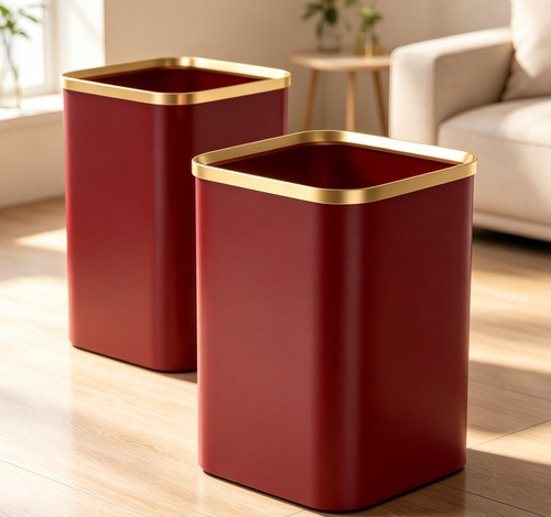 Round Compact Smart Trash Can - Pearl White