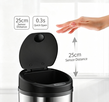 Slim Oval Smart Sensor Trash Can - Frost White